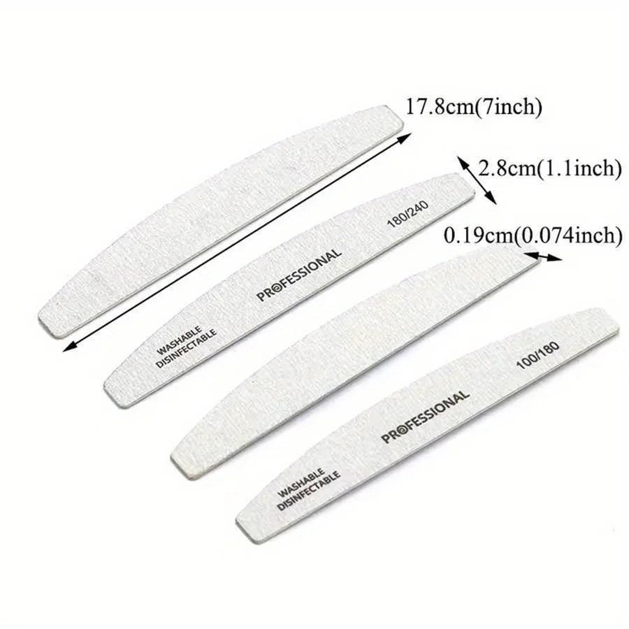1/2/5/10/20/50 pièces/lot limes à ongles professionnelles en bois 100/180/240 tampon 100/180 gris ba