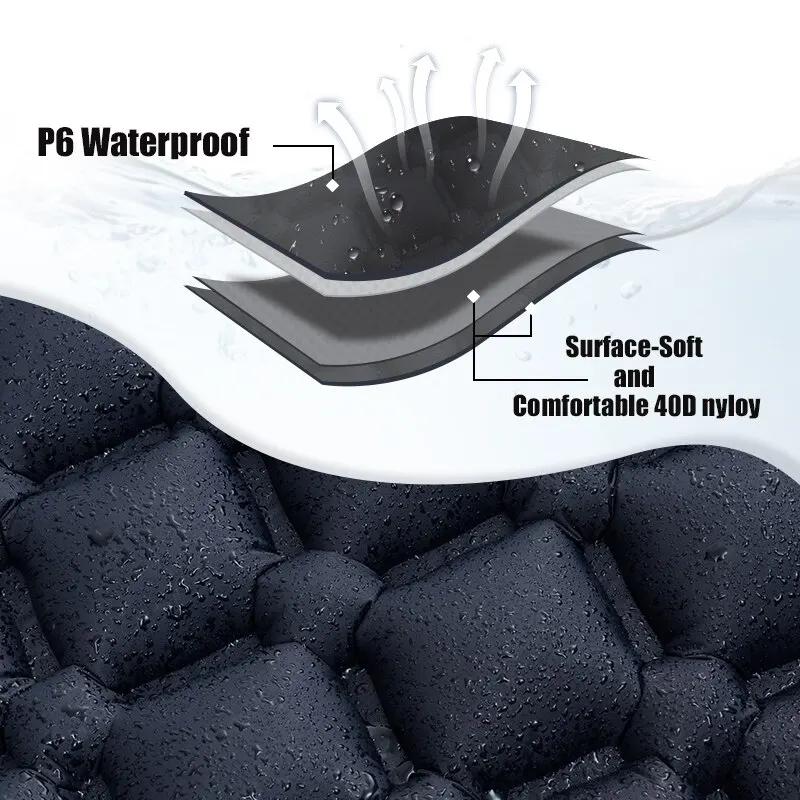 Camping en plein air Gonflable Matelas Couchage Pad Avec Oreillers Ultra Léger Air Mat Intégré Gonfl
