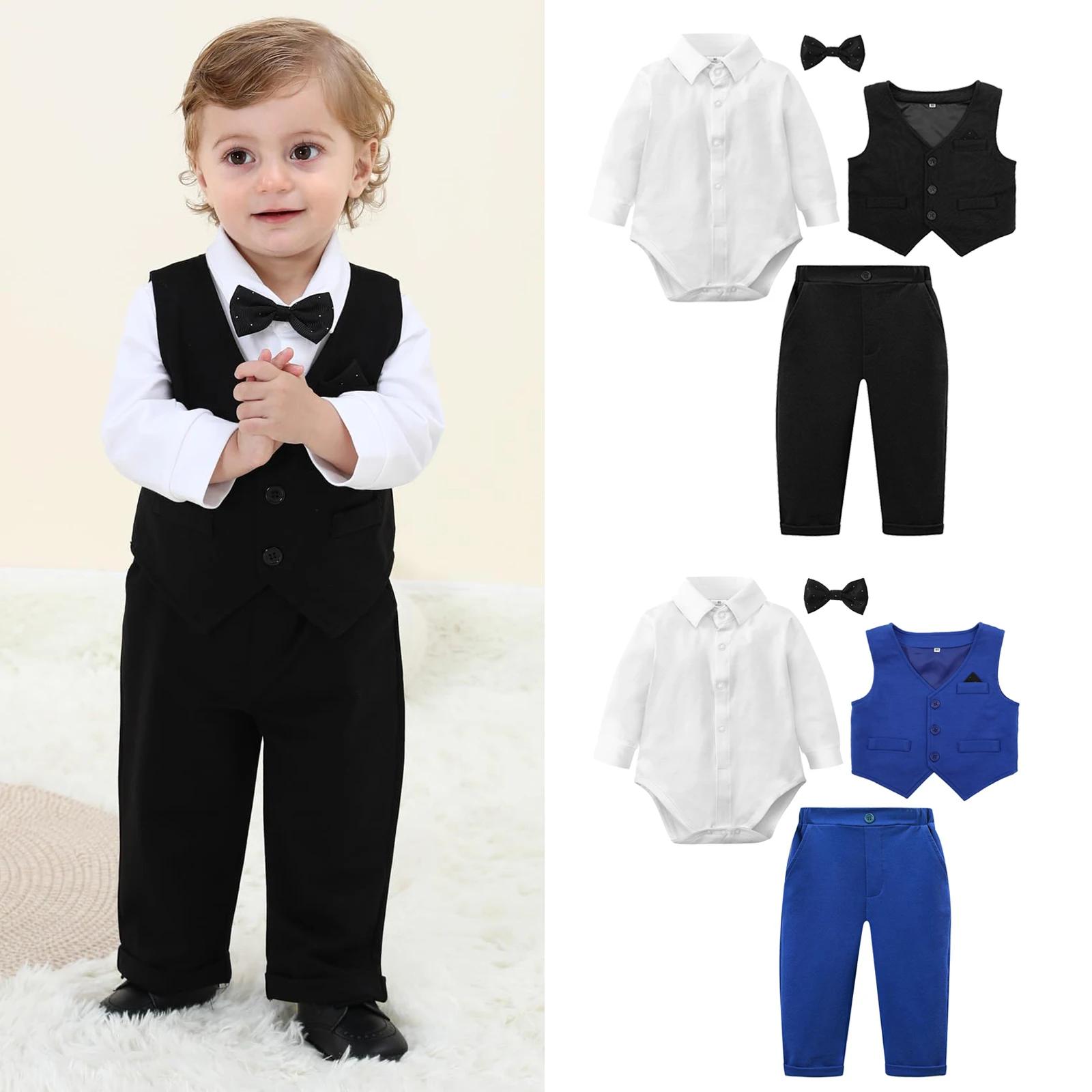 Costume pour bébé garçon, tenue formelle pour bébé, tenue de mariage, 1er anniversaire, body pour no