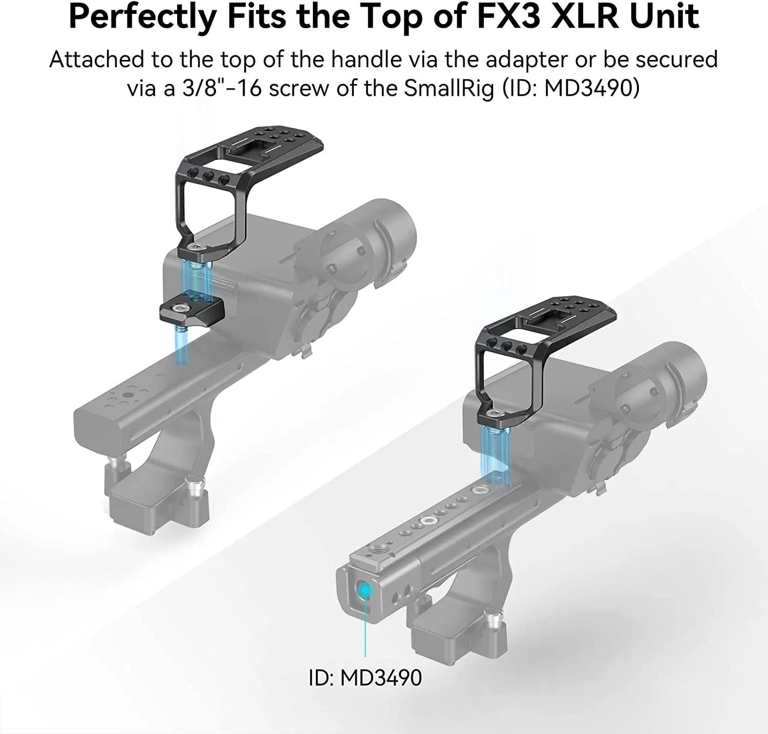 SmallRig – plaque supérieure pour unité XLR Sony FX3, poignée originale FX3, avec trous filetés de 1