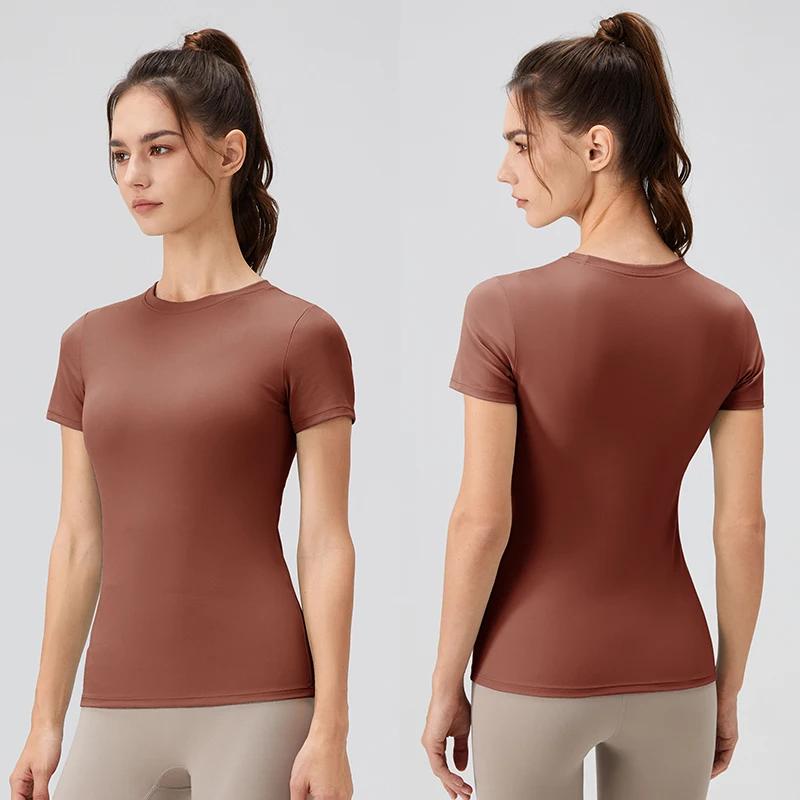 2024 femmes chemise de sport serré dessus de Yoga séchage rapide haut de sport en plein air à manche