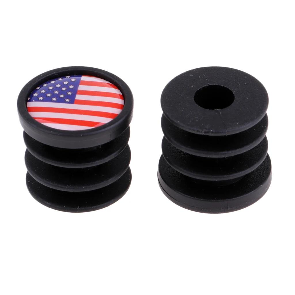1 paire de bouchons d'extrémité de guidon de vélo, drapeau National, pour vtt, vélo de route, pièces