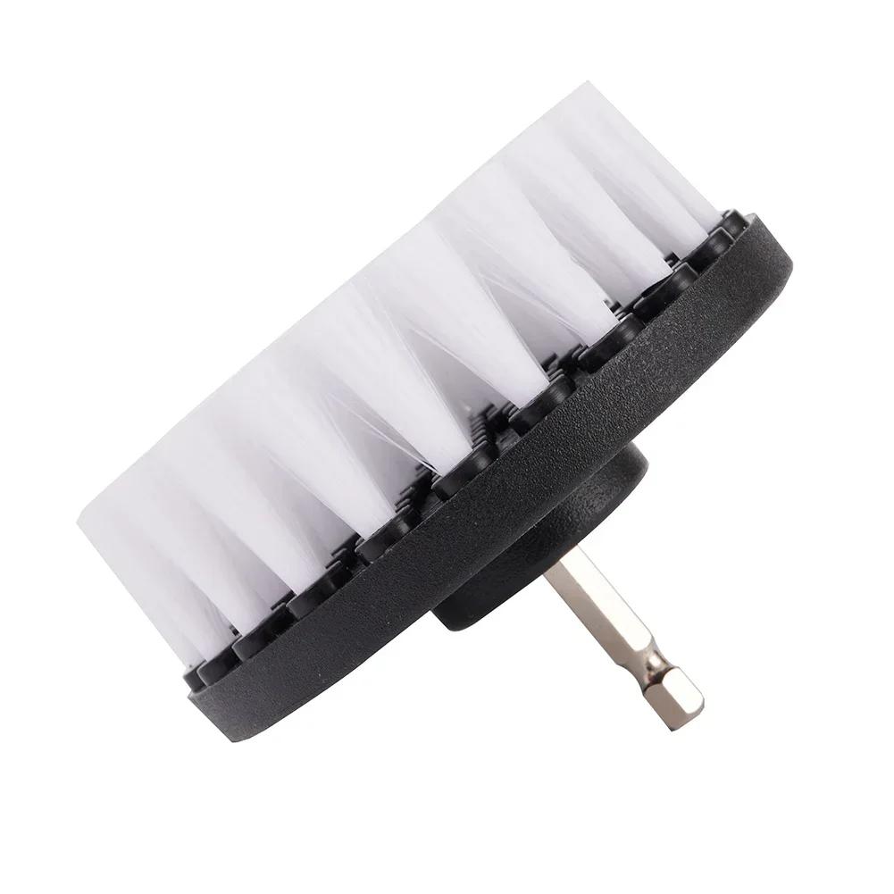 Tête de brosse de forage, 4 pouces, brosses souples, fixation pour tapis, cuir, rembourrage, nettoya