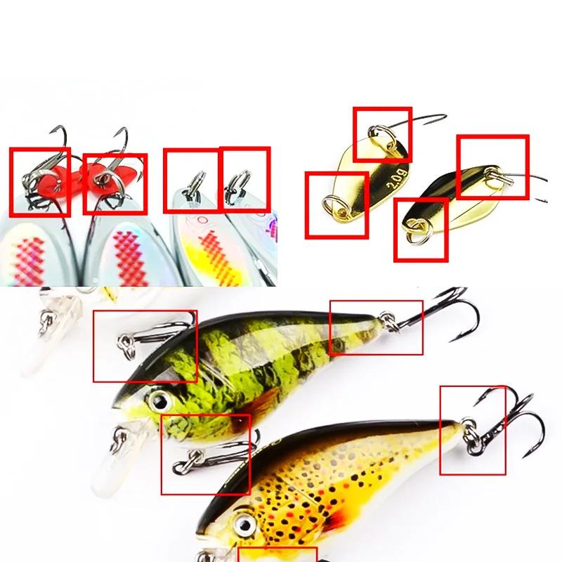 Anneau fendu de pêche en acier inoxydable, Double anneau fendu ovale solide, accessoires pour croche