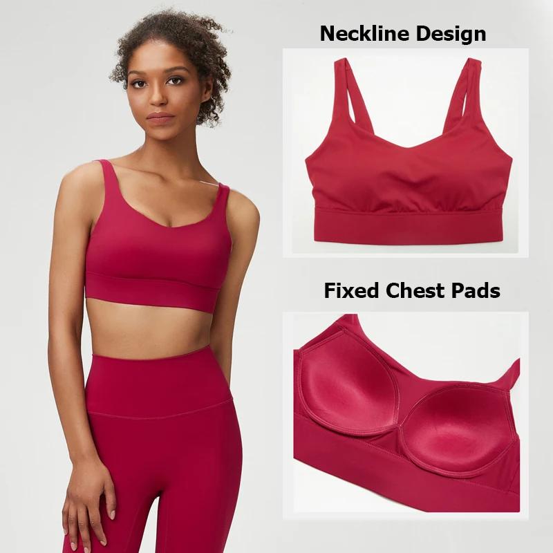 Soutien-gorge de yoga à fort impact pour femmes, sous-vêtements de sport, respirant, avec coussinets