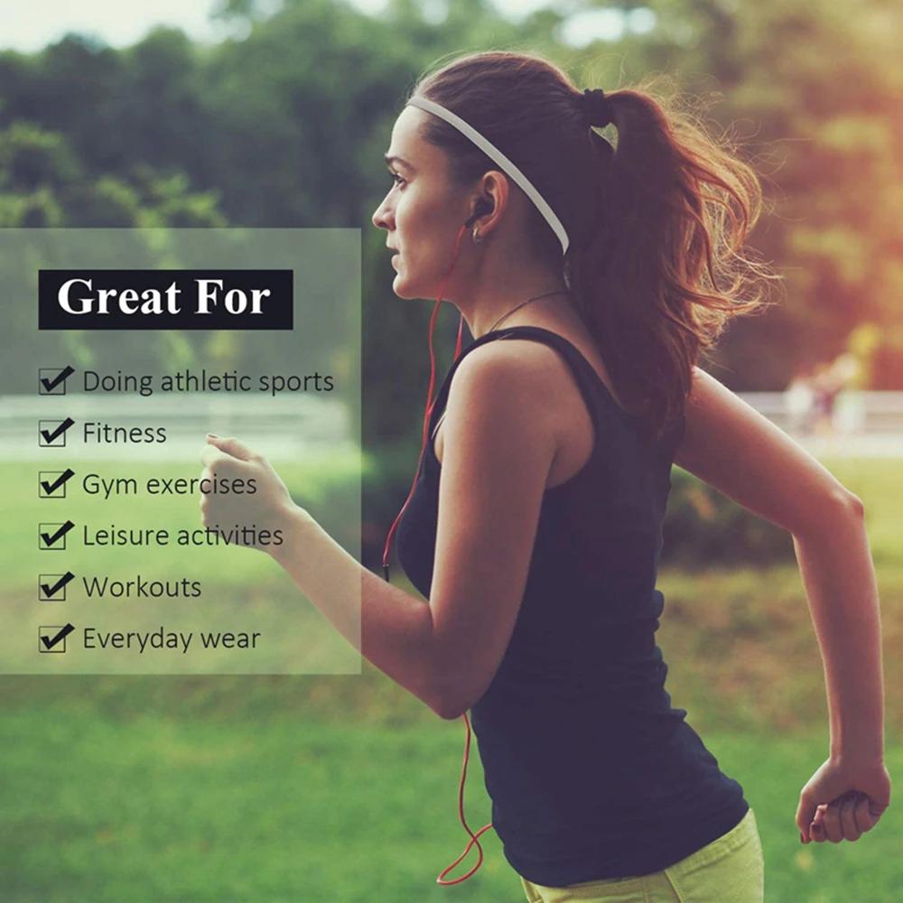 4 pièces épais antidérapant élastique Sport bandeaux femmes hommes Yoga bandes de cheveux filles ant