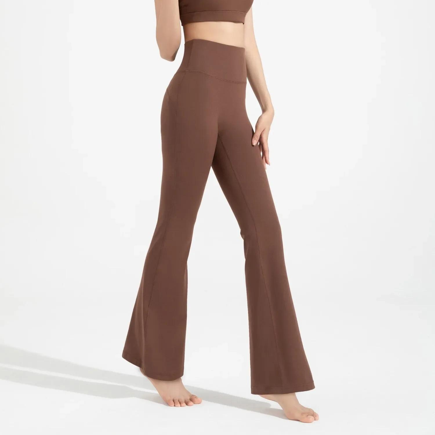Leggings de yoga et de Pilates pour femme, taille haute, évasés, sans couture, effet push-up, couleu