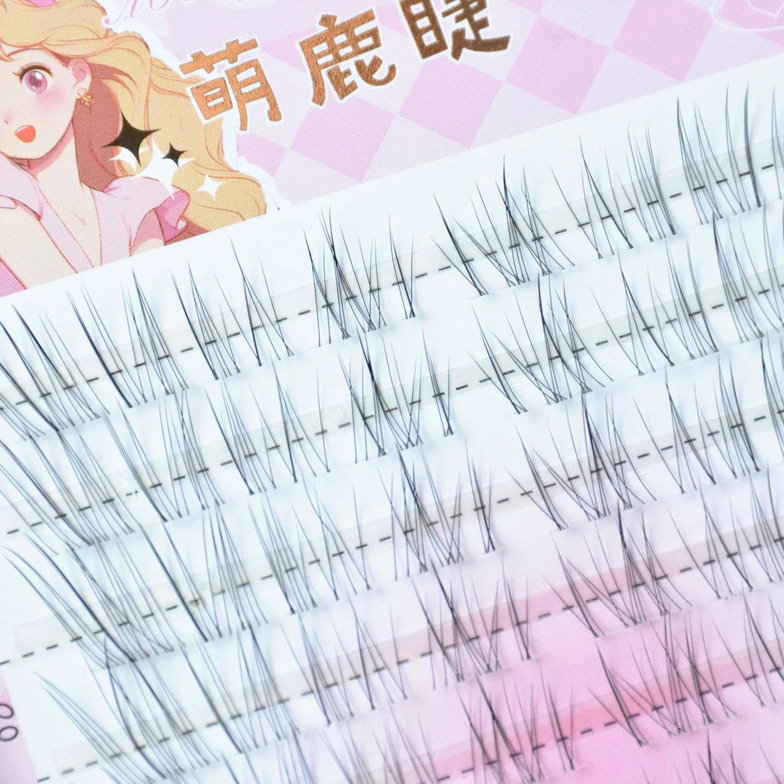 C Curl 8-12mm grappes de cils naturel vaporeux doux Transparent tige fée bande dessinée faux cils se