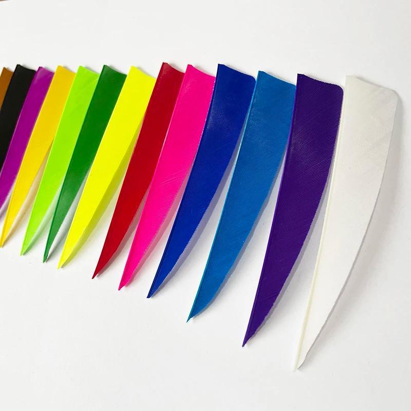 Plumes de flèche en carbone de 4 pouces, 50 pièces, bouclier RW coupé, plumes de turquie, Fletches,