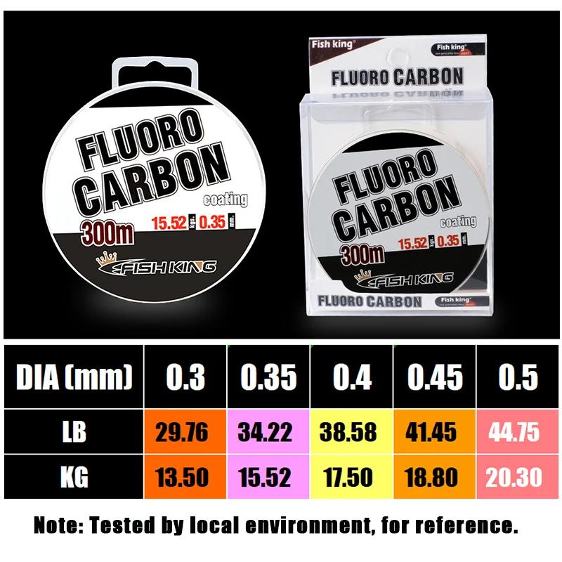 Ligne de pêche en Nylon Monofilament avec revêtement en carbone fluoré, 0.3/0.35/0.4/0.45/0.5mm, lig