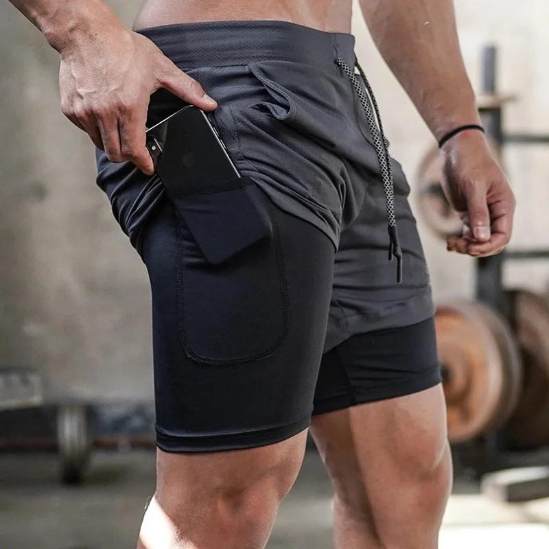 Short camouflage course homme 2 en 1 séchage rapide pour entraînement fitness jogging été