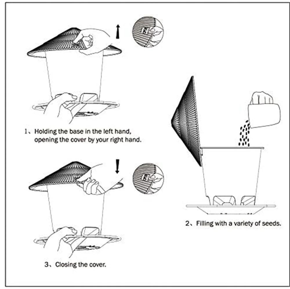 Mangeoire pour oiseaux, outil d'alimentation automatique des pieds, mangeoire pour oiseaux en plein