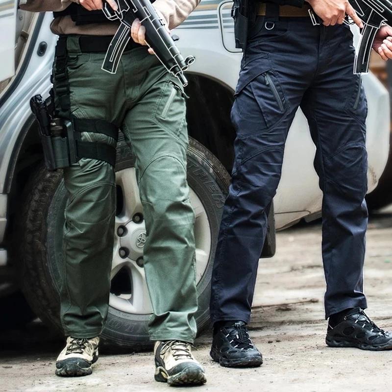 Pantalon cargo imperméable pour homme, jogging militaire masculin, pantalon élastique à poches multi