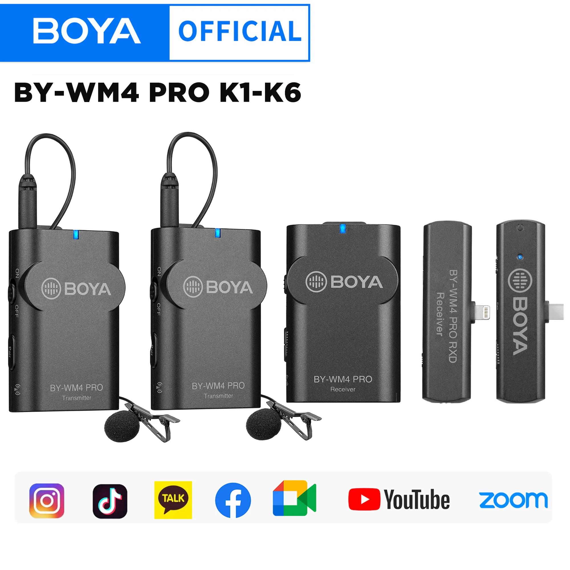 BOYA BY-WM4 PRO 2.4 mesurz Sans Fil Lavalier Revers Microphone Système pour iphone Huawei Android Ca