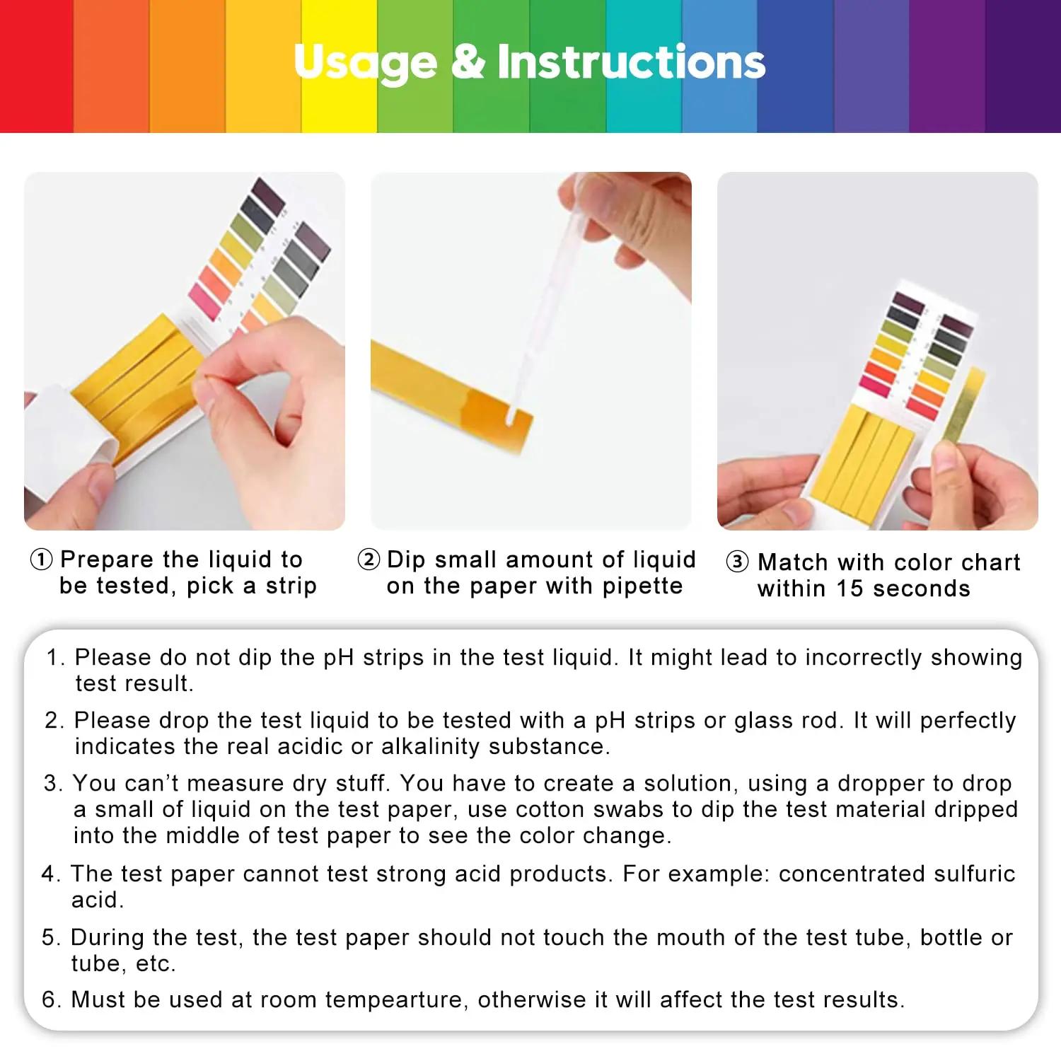 Bandelettes de test de pH universelles, gamme complète, papier de test, Litmus, pH Regina, test exéc
