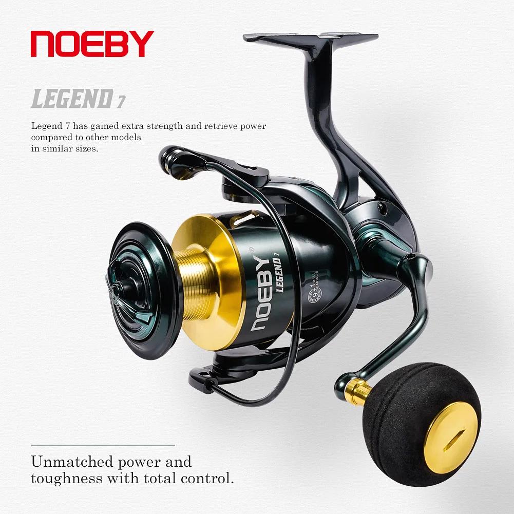 Noeby moulinet de pêche Spinning en aluminium 2500 3000 4000 5000 6000 série engrenage en alliage de