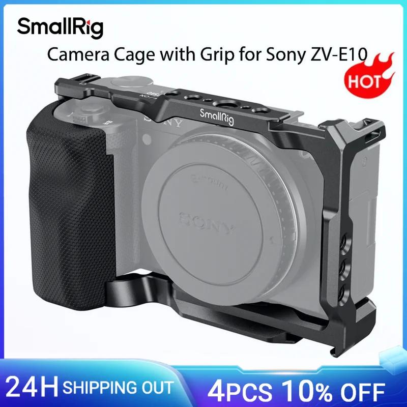 SmallRig pour Cage Sony ZV-E10 avec poignée en Silicone et plaque de dégagement rapide intégrée pour