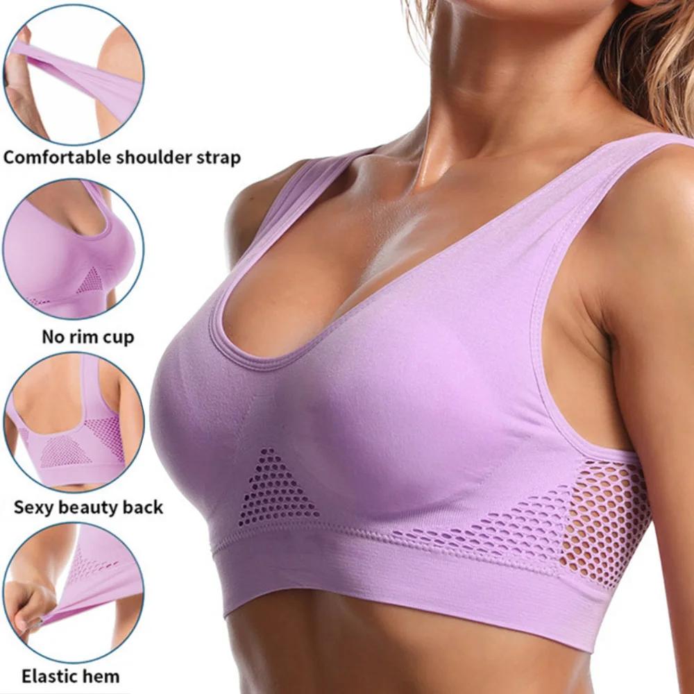 Soutien-gorge de sport sans coutures pour femmes - Maille respirante et antichoc taille 6XL
