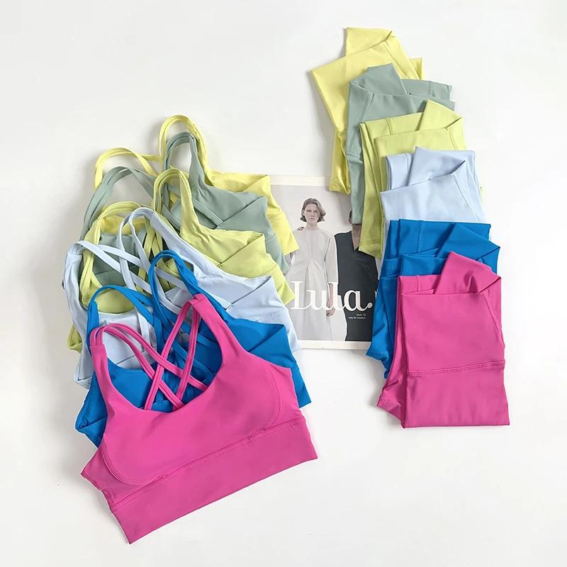 Ensemble de Yoga 2 pièces pour femmes, vêtements d'entraînement, combinaisons de sport, Leggings tai