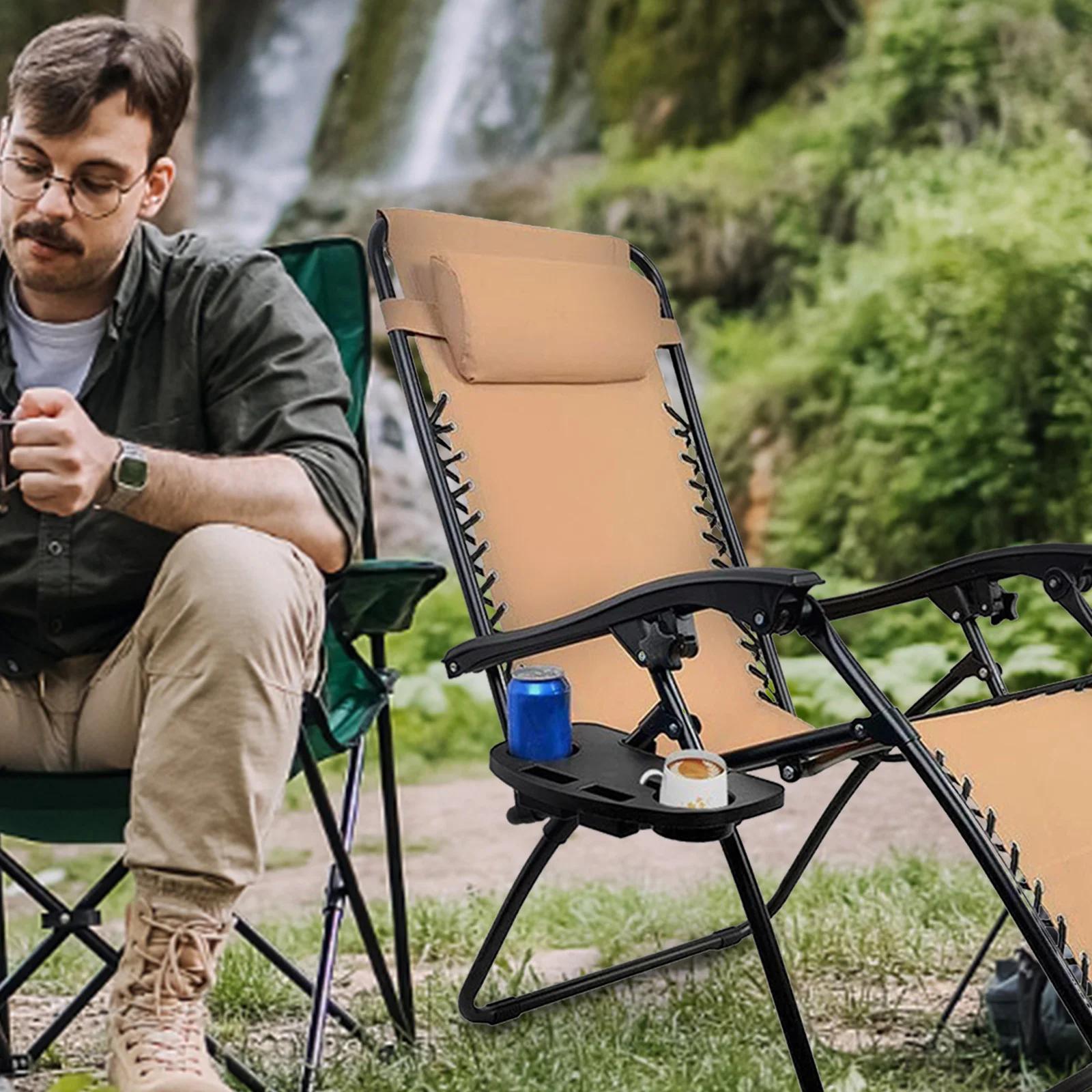 Chaise Portable pliable, plateau à boissons, porte-gobelet d'extérieur Durable pour plage Camping, f