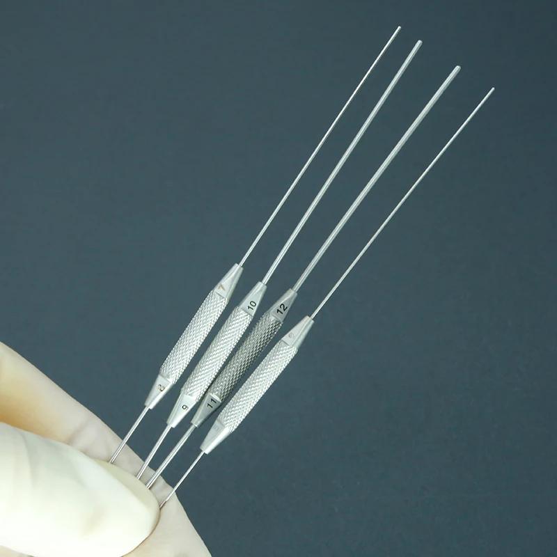 Instruments ophtalmiques en acier inoxydable 4 pièces/ensemble, sonde lacrimal, équipement de micros