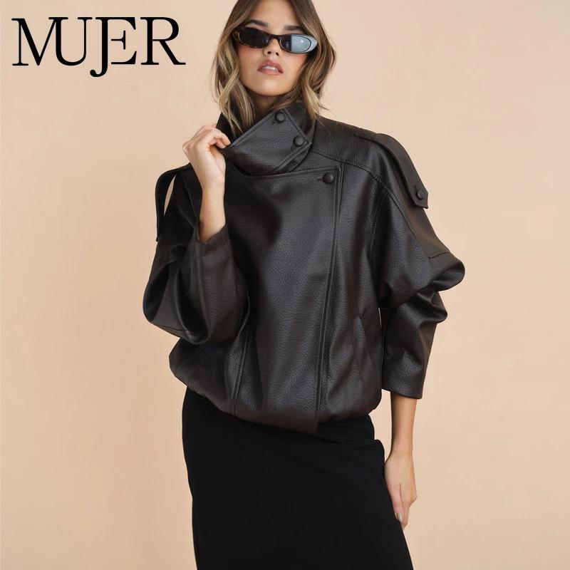 MUJER Faux cuir Bomber vestes pour femmes mode coupe-vent veste femme chaud hiver femmes manteau vêt