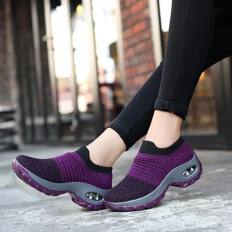 Femmes baskets mode respirant marche maille plate-forme chaussures baskets pour femmes salle de spor