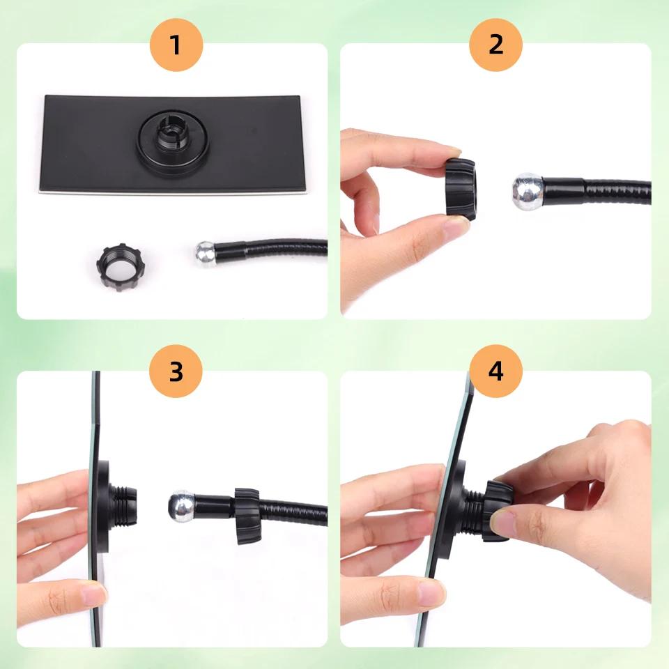 Flexible 360 ° Miroir à clipser réglable | Miroir à pince col de cygne en acrylique HD pour salo
