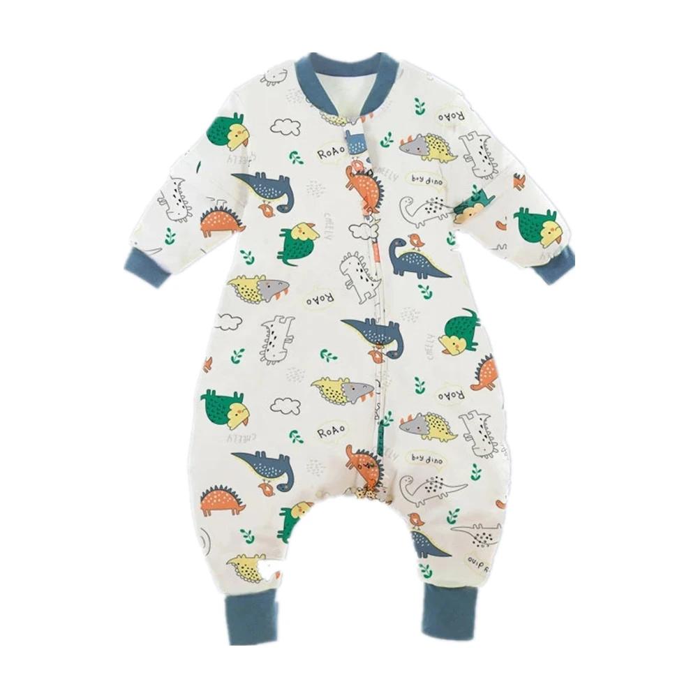 Gigoteuse à jambes fendues de dessin animé pour bébé, sac de couchage pour enfants, poignées, manche