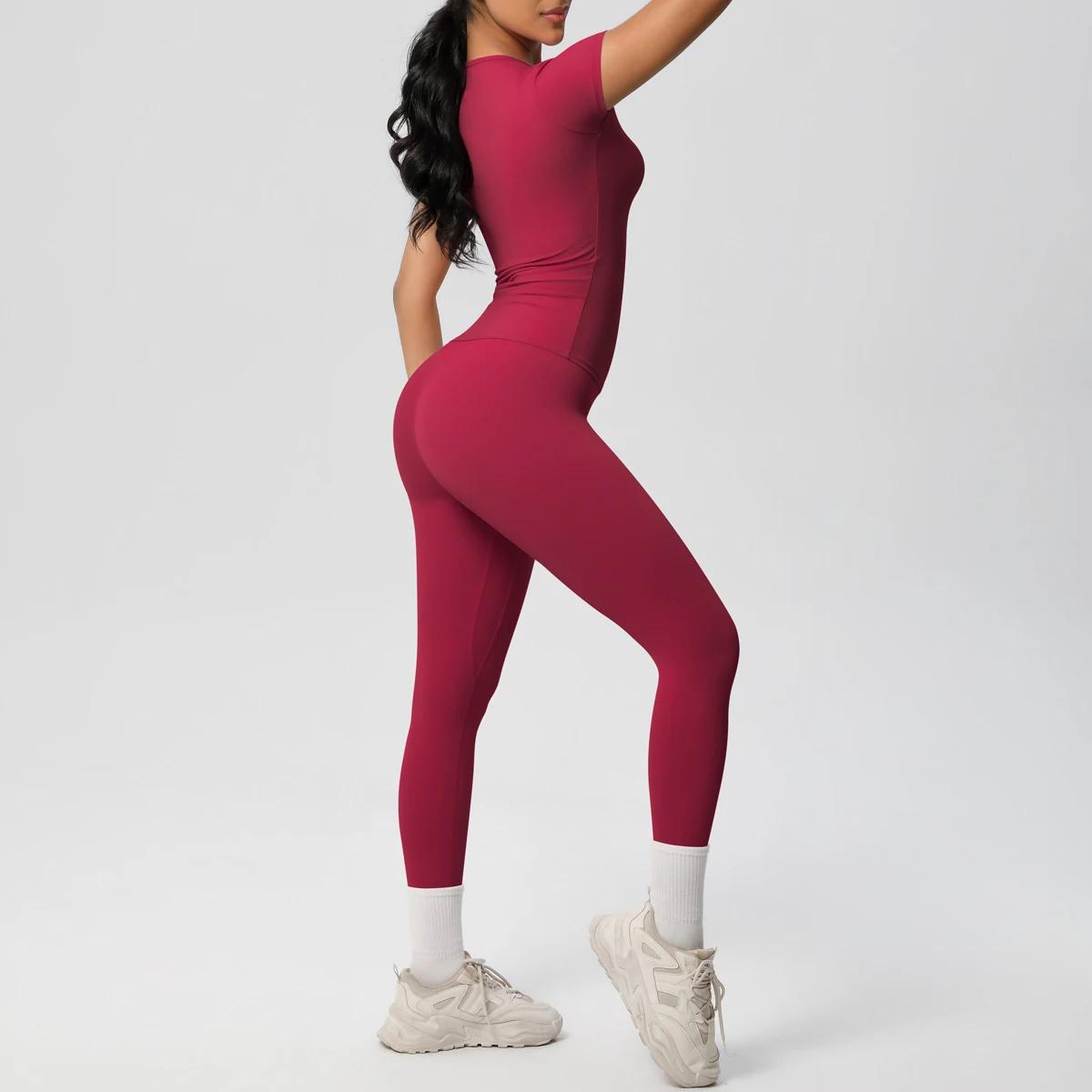 Femmes 2 pièces Patchwork Sport Yoga costume Gym Sport culture hauts Sexy moulante haut tubulaire en