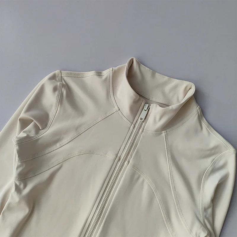 Veste de sport à fermeture éclair pour femmes, combinaisons de Yoga, coupe cintrée, entraînement pou