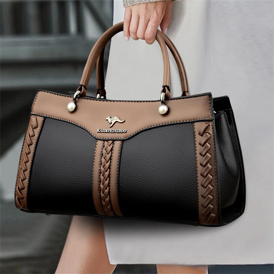 Sac à main multicouche de luxe pour femmes, sacoche tendance de bonne qualité en cuir souple, sac à