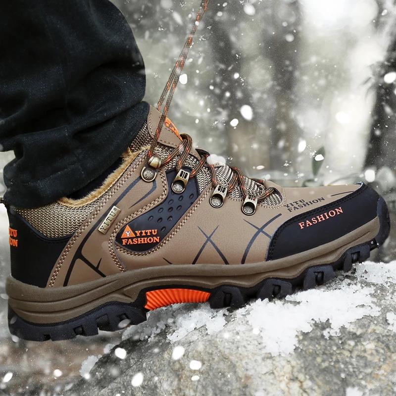 Chaussures de randonnée en daim et cuir pour hommes, baskets de Trekking en plein air, antidérapante