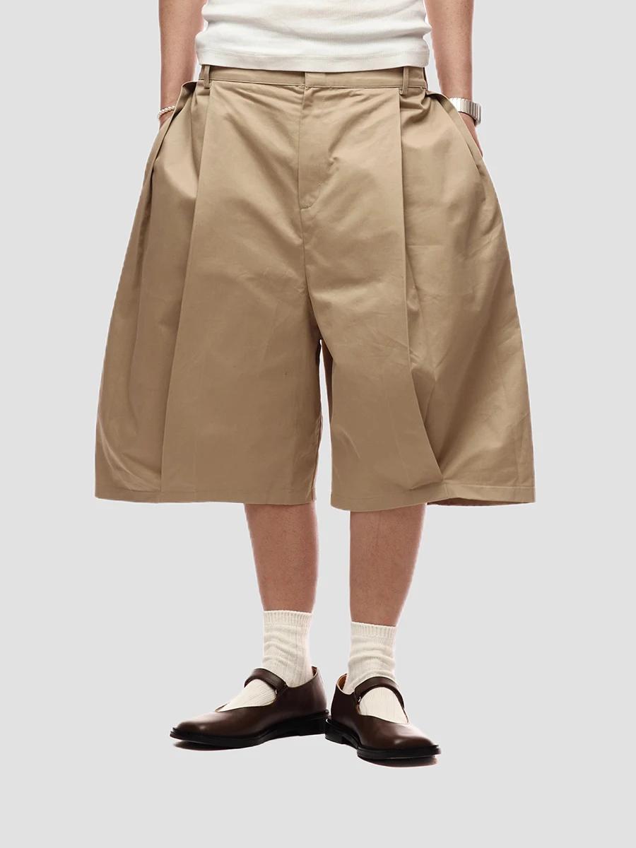 Mauroicardi printemps été Cool Baggy décontracté kaki short à jambes larges pour hommes avec taille