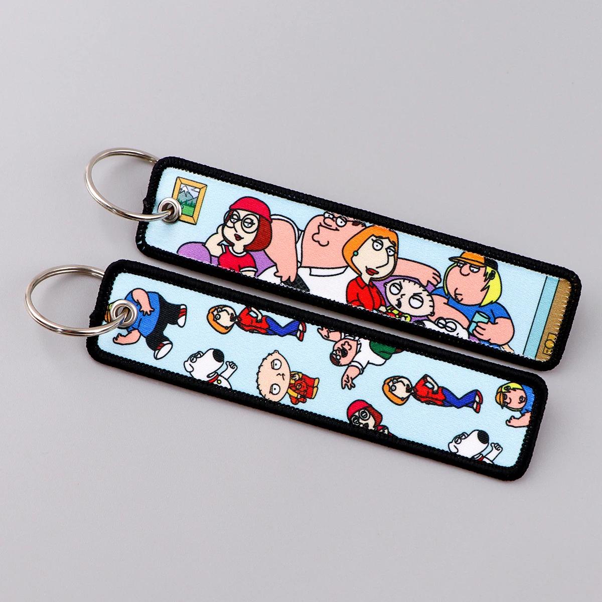 Personnages mignons Jet Tag nouvelle étiquette de clé de broderie porte-clés pour motos voitures sac