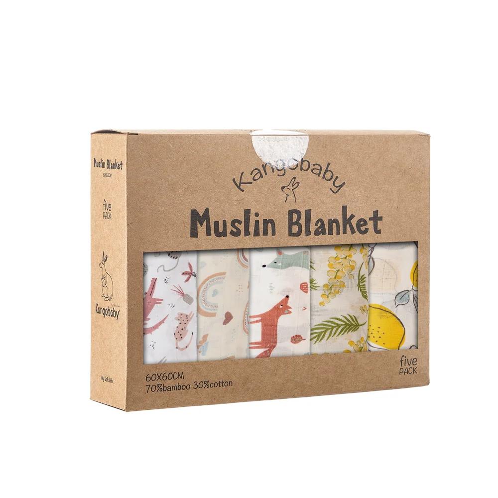Kangobaby # Ma vie douce # Nouveau 5 pièces Pack multi-fonctionnel bambou coton nouveau-né moussel