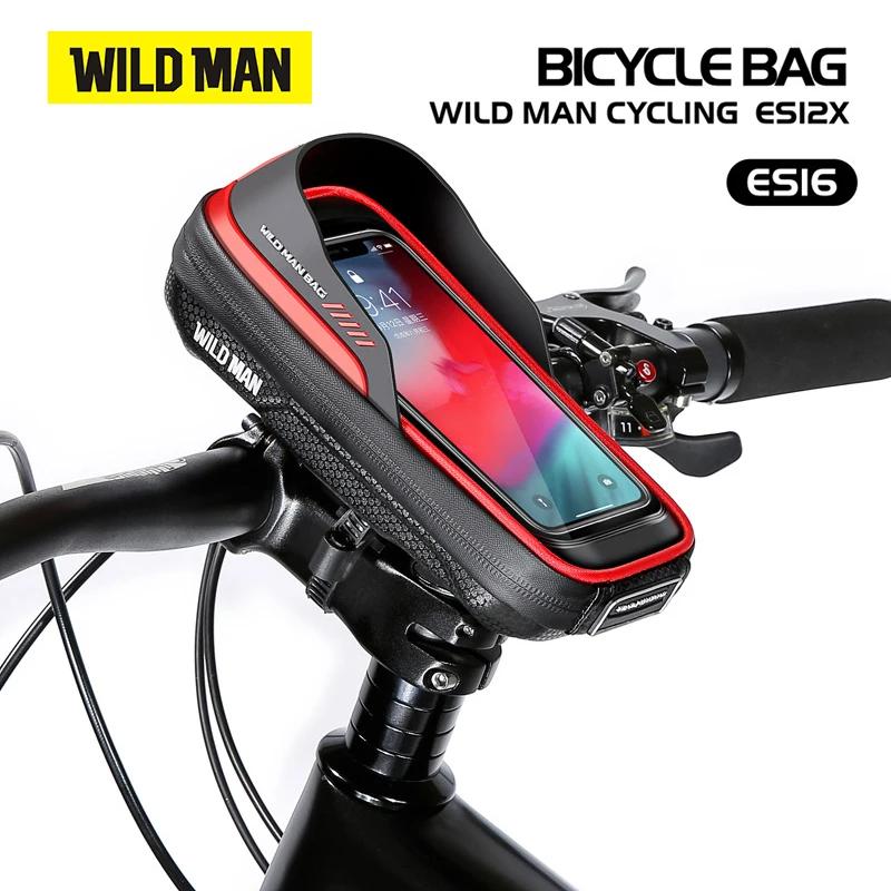 WILD MAN ES16 EVA sac de vélo coque rigide guidon téléphone portable support pour écran tactile boît
