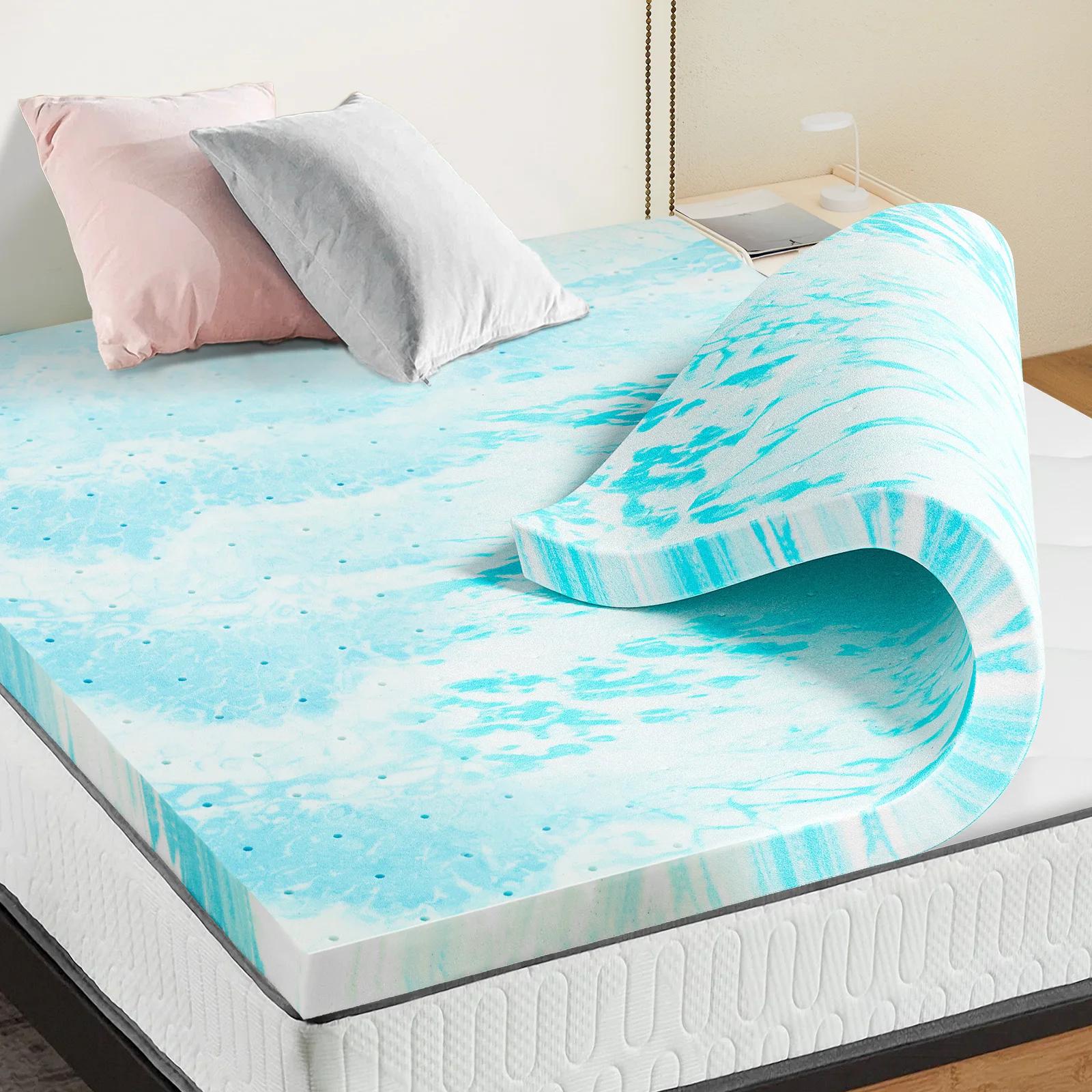 JHK 2-3 pouces Gel mousse à mémoire de forme surmatelas pleine taille matelas de refroidissement dou