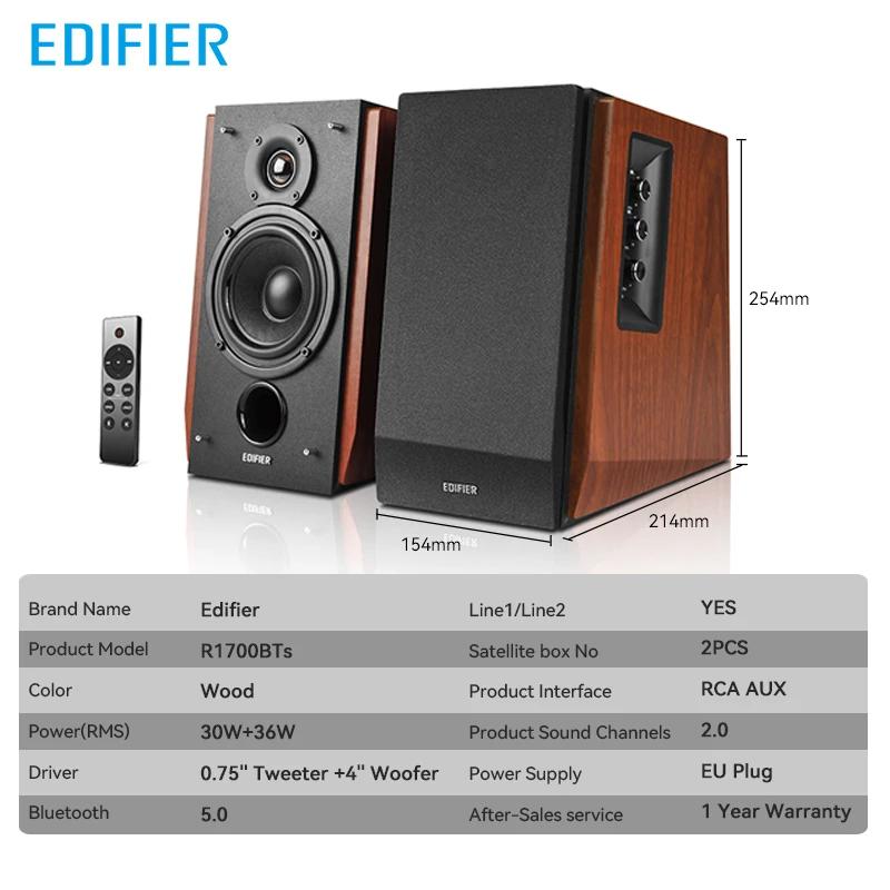 Système d'enceintes bibliothèque actives 2.0 Edifier R1700BTs, Bluetooth 5.0 aptX HD, enceintes HiFi