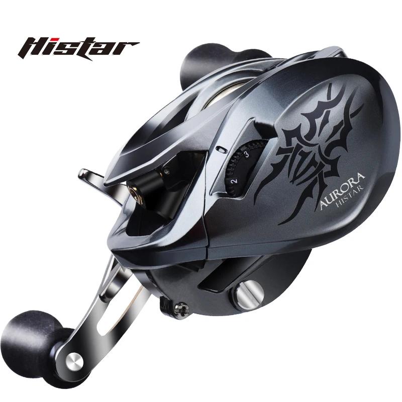 HISTAR – moulinet de pêche Long Casting Aurora, Ratio 7.3:1, puissance de frein de 8kg