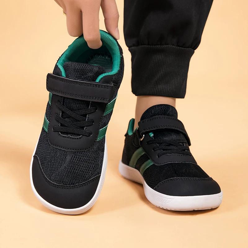 Nouvelles baskets pour garçons et filles, chaussures larges pour enfants, chaussures pieds nus natur