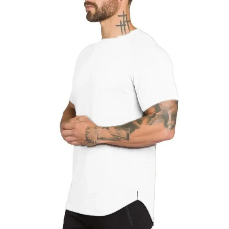 Marque vêtements de sport fitness t-shirt hommes mode étendre hip hop été à manches courtes t-shirt