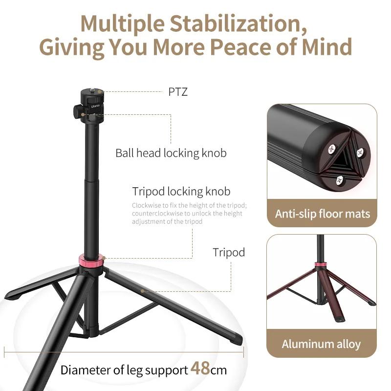 Trépied extensible Ulanzi MT-79 avec vis 1/4 ''pour appareil photo reflex numérique Smartphone, lumi