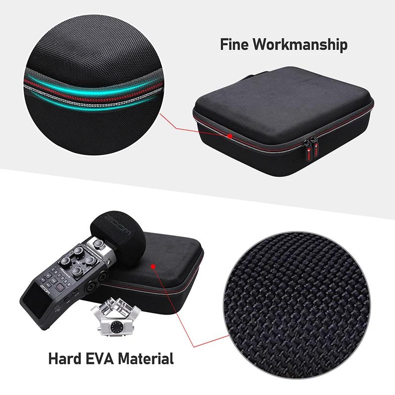 XANAD OligHard Case for Zoom H6, 6-Track, Portable Recorder, Protective, Carrying, Storage Bag