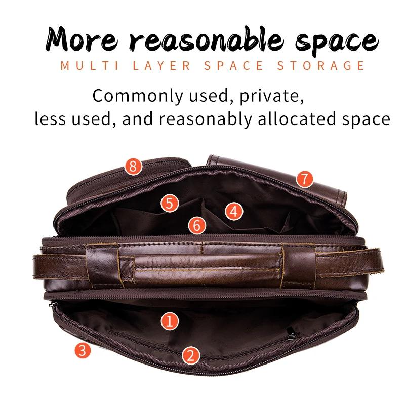 BULLCAPTAIN nouveau sac à bandoulière en cuir véritable pour hommes porte-documents pour hommes sac
