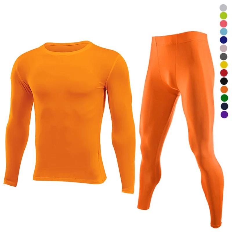 Ensemble fitness Dean M pour homme - Long tee et leggings collants pour sport outdoor et intérieur