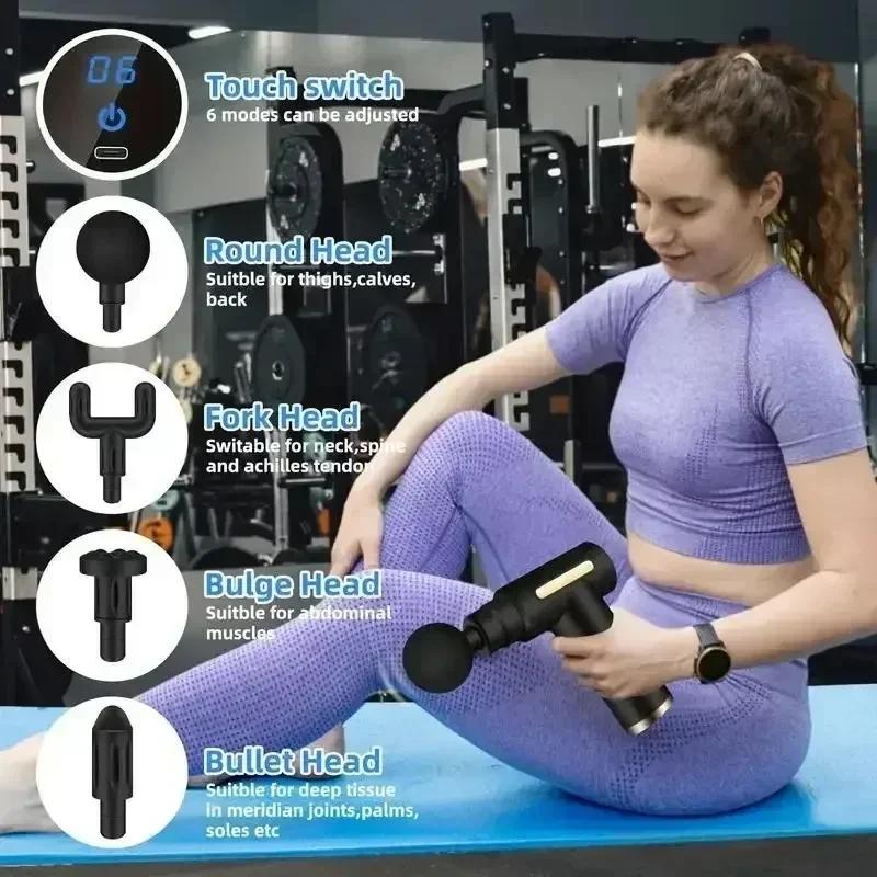 USB Mini pistolet de Massage Fascia Machine Relaxation musculaire pistolet vibrant tige Massage équi