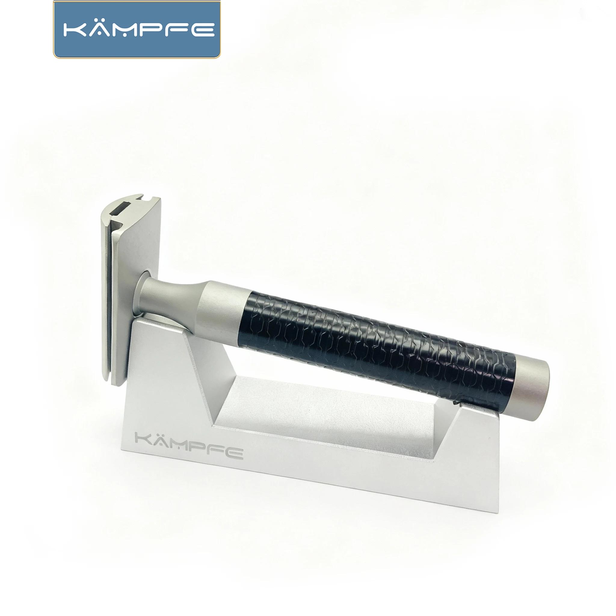 Rasoir de sécurité manuel en acier inoxydable KAMPFE, rasoir à double tranchant de style ancien avec