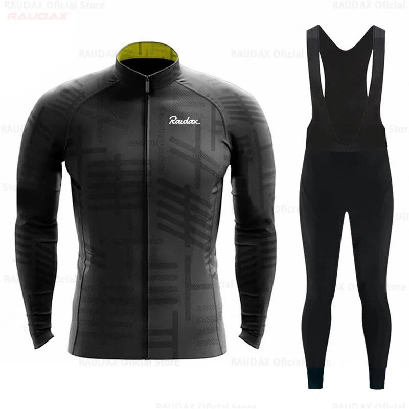 Raudax – Maillot de cyclisme respirant à manches longues, ensemble de vêtements de vélo de montagne,