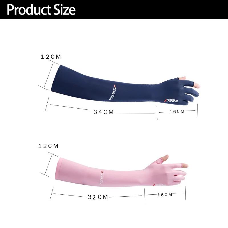Manches en soie glacée pour femmes et hommes, Protection solaire d'été, pêche, cyclisme, gants respi